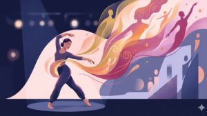 Элегантный силуэт танцовщицы в стиле стрип-пластики, символизирующий уверенность и внутреннюю гармонию женщины.